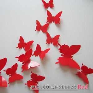 12 Pcs / Set Rainbow Colourful 3D Pvc Butterfly Wall Sticker Kawaii Home Decor