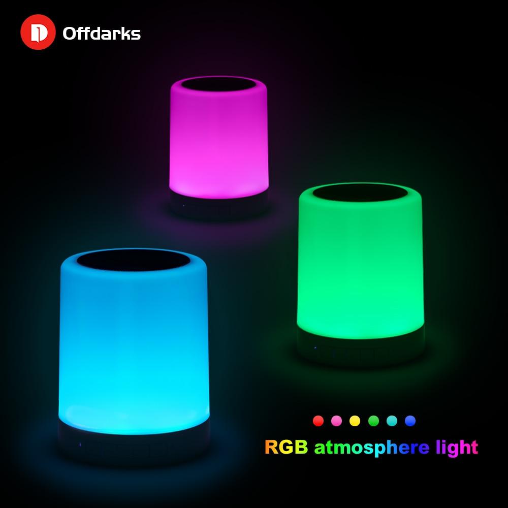 Smart Bluetooth Speaker Led Touch Control Night Light Usb Rechargeable