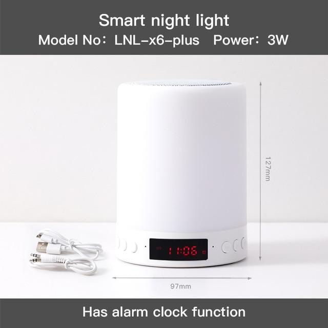 Smart Bluetooth Speaker Led Touch Control Night Light Usb Rechargeable