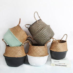 Colour Block Wicker Baskets Home Storage