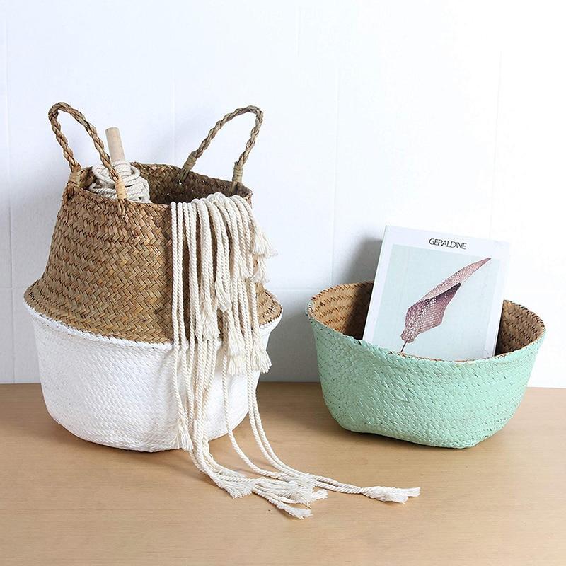 Colour Block Wicker Baskets Home Storage