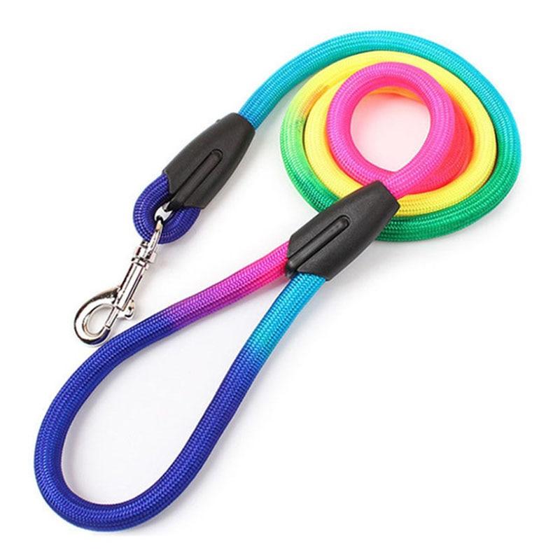 Durable Nylon Rainbow 1.2M Dog Leash Pet Walking Equipment