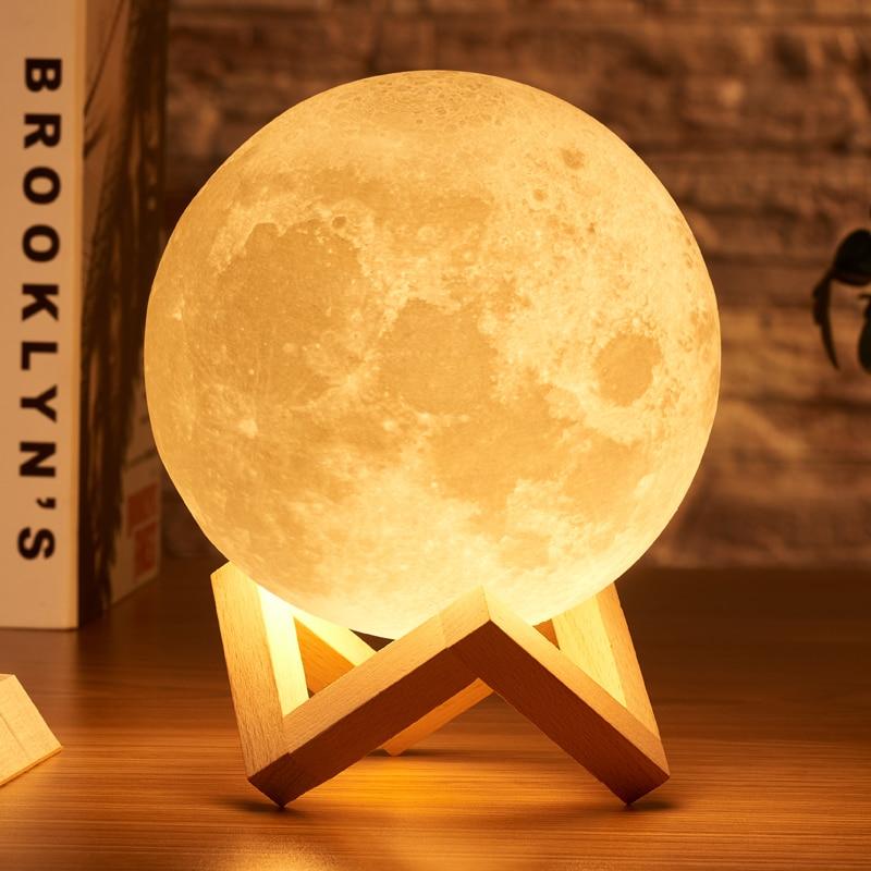 3D Rechargeable Moon Night Light Remote Led Lamp