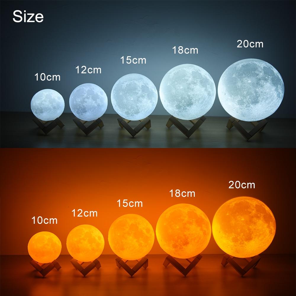 3D Rechargeable Moon Night Light Remote Led Lamp