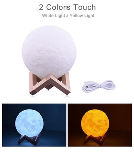 3D Rechargeable Moon Night Light Remote Led Lamp