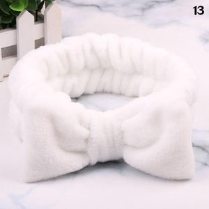 Coral Fleece Soft Bow Headbands Makeup Spa Wash Face Turban Wrap Girls Women Hair Towel