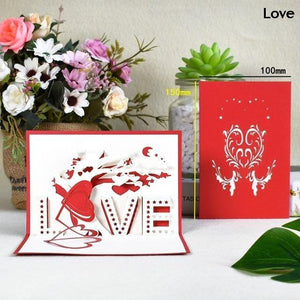 3D Pop Up Cards Romantic Love Valentines Day Wedding Anniversary Gifts