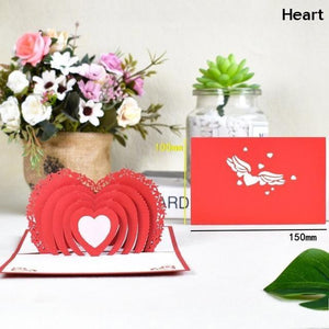 3D Pop Up Cards Romantic Love Valentines Day Wedding Anniversary Gifts