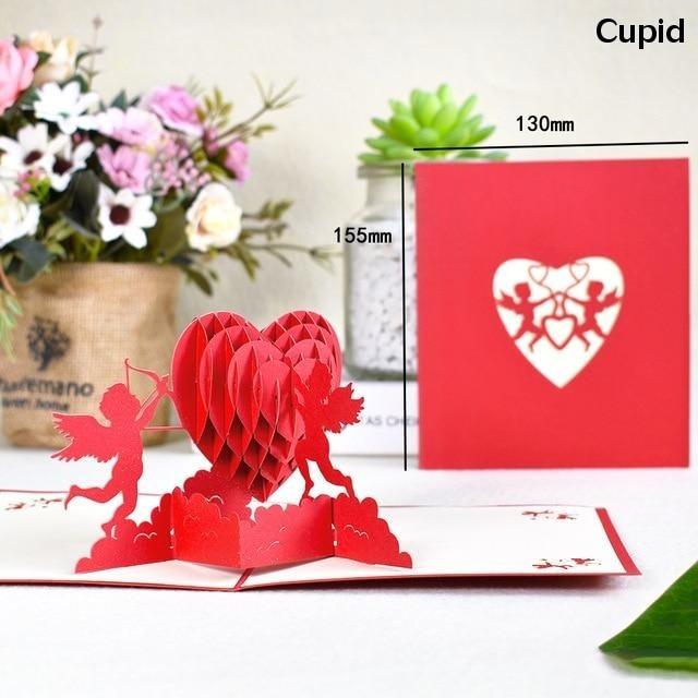 3D Pop Up Cards Romantic Love Valentines Day Wedding Anniversary Gifts