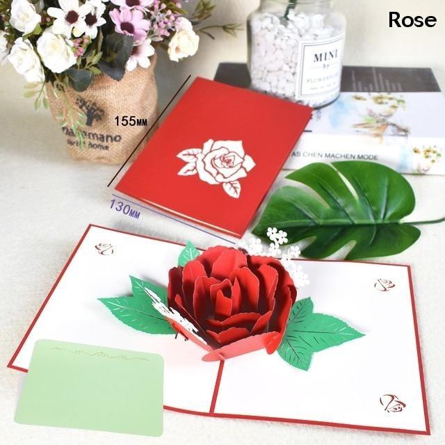 3D Pop Up Cards Romantic Love Valentines Day Wedding Anniversary Gifts