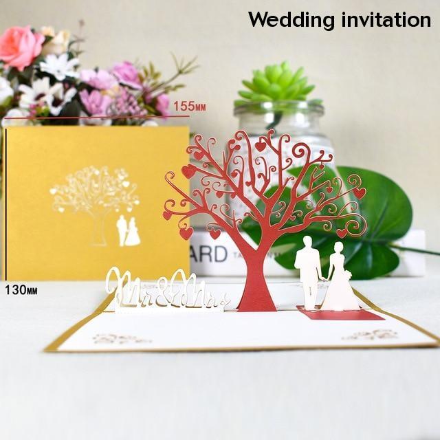 3D Pop Up Cards Romantic Love Valentines Day Wedding Anniversary Gifts