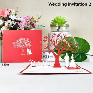 3D Pop Up Cards Romantic Love Valentines Day Wedding Anniversary Gifts