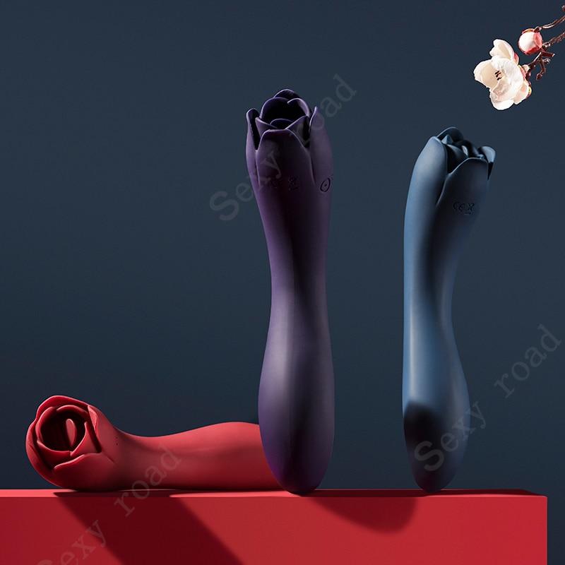 Rose Oral Licking Tongue Clitoris Vibrator Silicone Waterproof Sex Toy Women