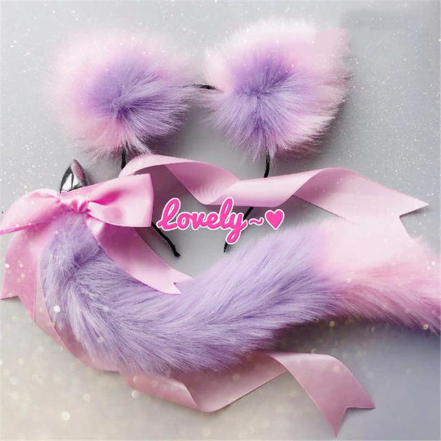 Neko Cat Ears Headband With Fox Or Kitten Tail Metal Butt Plug Bdsm Cosplay