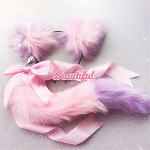 Neko Cat Ears Headband With Fox Or Kitten Tail Metal Butt Plug Bdsm Cosplay