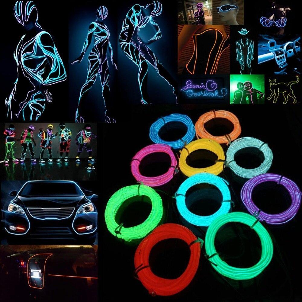 House Of Dasein El Wire Glowing Neon Diy Decorations Dance Party Costumes 1M / 3M 5M