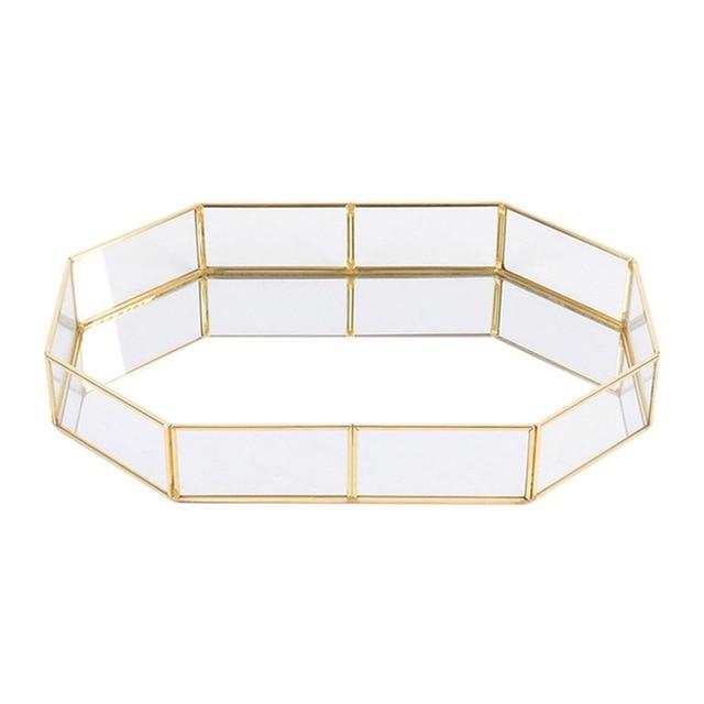 Elegant Modern Bathroom Storage Gold Tray Home Decor