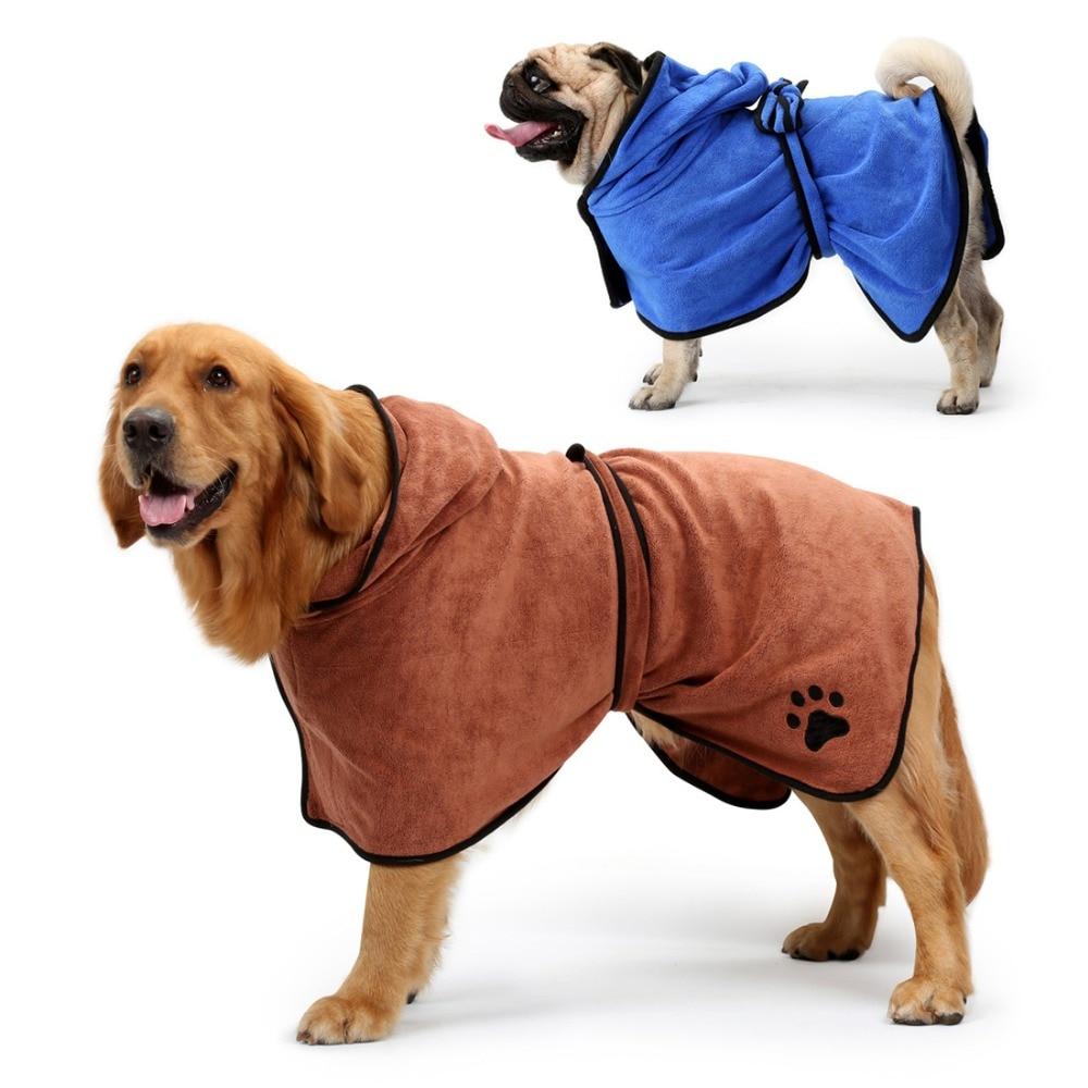 Absorbent Microfibre Dog Bath Robe Towel