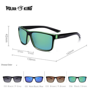 Black Fashion Frames Blue Lens Polarized Sunglasses Eyewear For Men