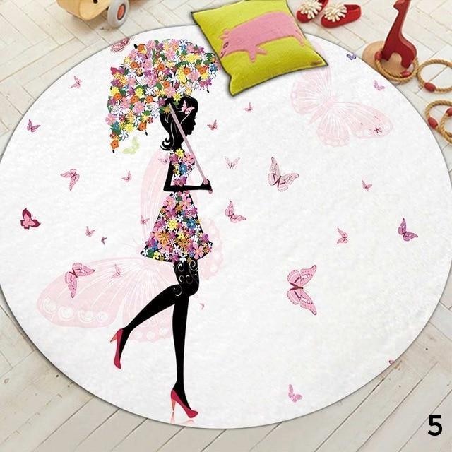 Butterfly Flower Fairy Cute Floor Mats Kids Rugs Bedroom Decor