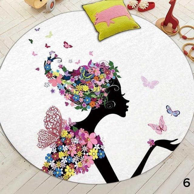 Butterfly Flower Fairy Cute Floor Mats Kids Rugs Bedroom Decor