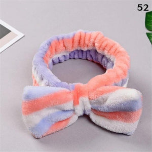 Coral Fleece Soft Bow Headbands Makeup Spa Wash Face Turban Wrap Girls Women Hair Towel