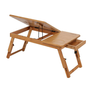 Portable Folding Bamboo Laptop Table Computer Stand Desk Home Office