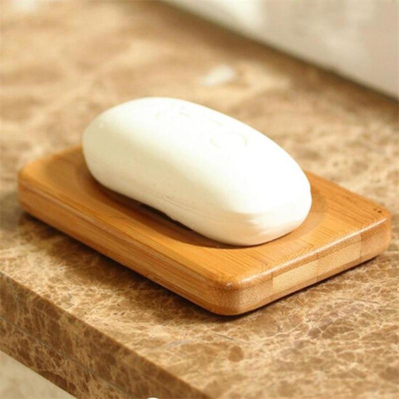 Wooden Natural Bamboo Soap Dish Holder Bathroom Accessories