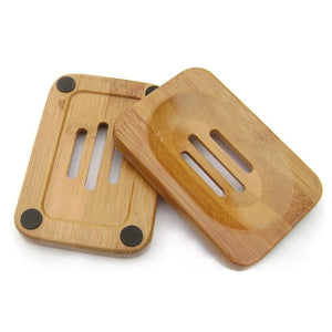 Wooden Natural Bamboo Soap Dish Holder Bathroom Accessories