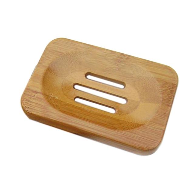 Wooden Natural Bamboo Soap Dish Holder Bathroom Accessories