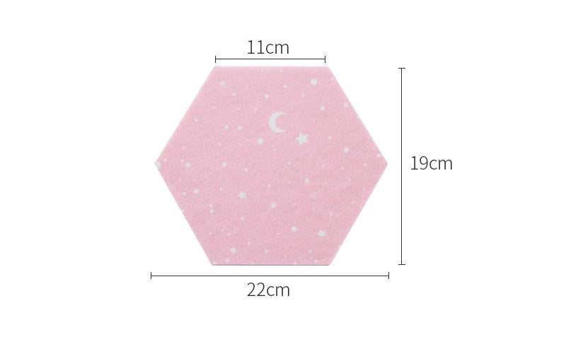 7Pcs Hexagon Moon Star Felt Board Photo Display Wall Art