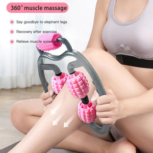 Pink And Gray Body Massager Roller Ring Yoga Column Thin Leg Fitness Equipment