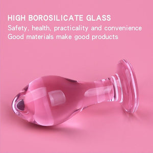 Beautiful Pink Glass Anal Butt Plugs Pretty Sex Toys