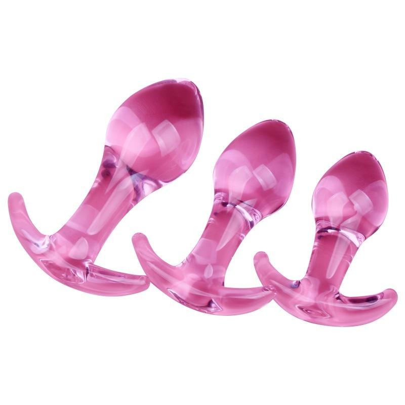 Beautiful Pink Glass Anal Butt Plugs Pretty Sex Toys