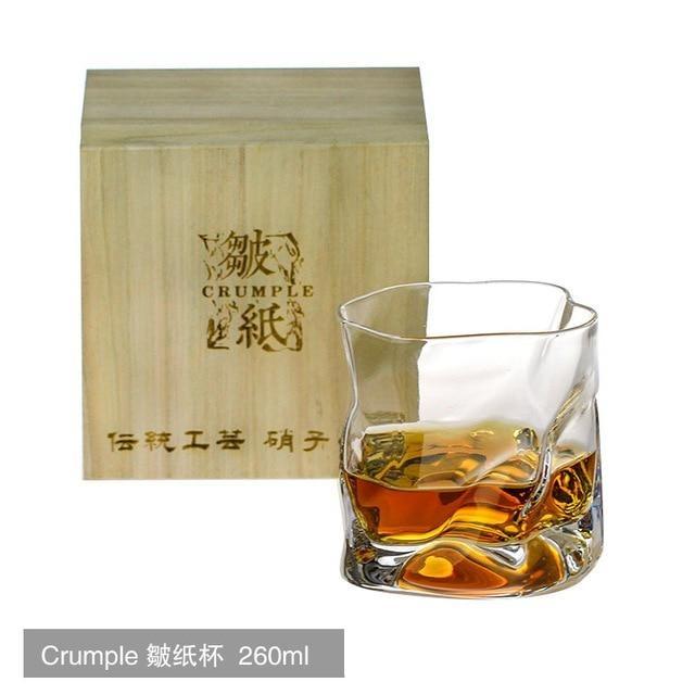 Japanese Crumpled Paper Whiskey Glass Barware Sets Father's Day Gift Idea