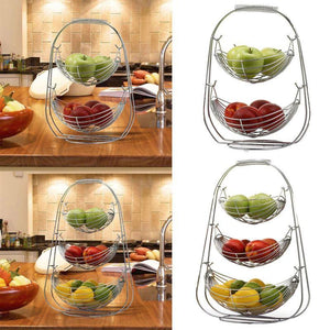 Double / Three Layer Metal Hammock Hanging Fruit Basket