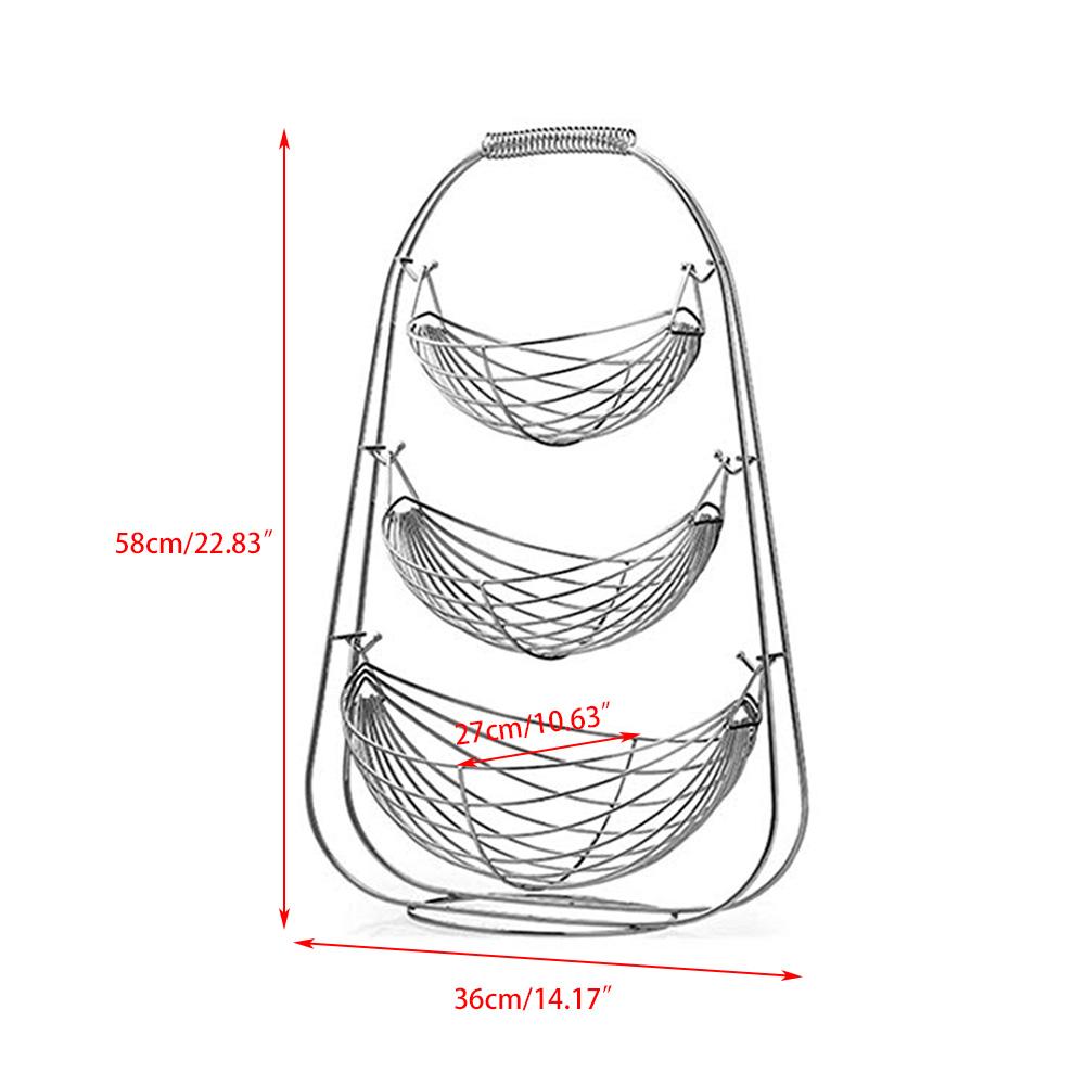 Double / Three Layer Metal Hammock Hanging Fruit Basket