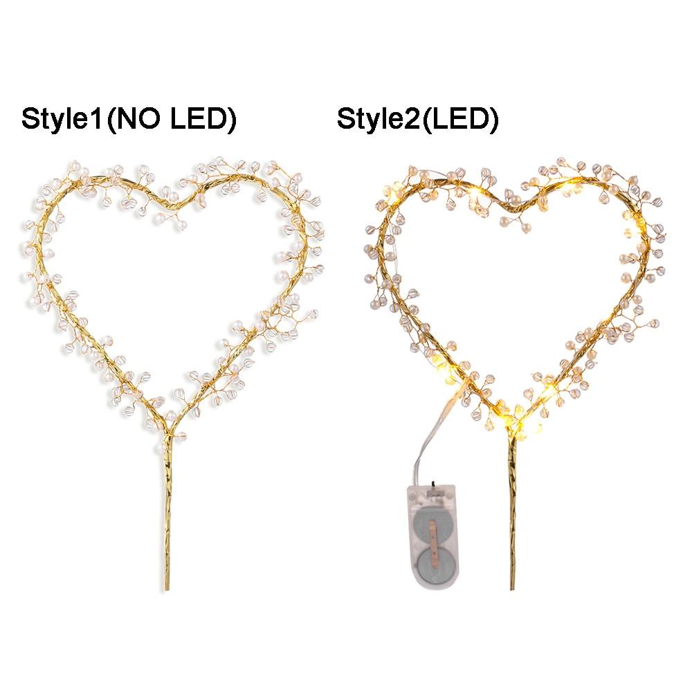 Led Heart Or Happy Birthday Cake Toppers Party Decorations Baking Supplies