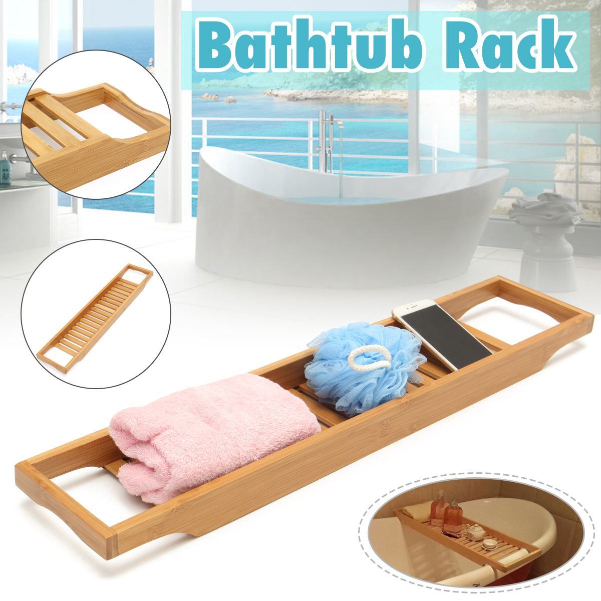 Wooden Luxury Bath Caddy Tub Wine And Food Tray Holder