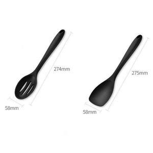 10Pcs Black Silicone Kitchen Utensils Set Bakeware Accessories