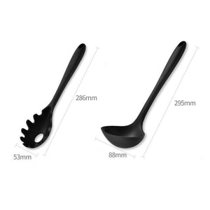 10Pcs Black Silicone Kitchen Utensils Set Bakeware Accessories