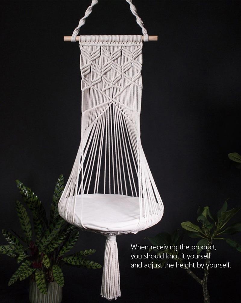 Boho Style Cat Swing Hanging Macrame Pet Bed Holder