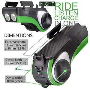 5 In 1 Bicycle Light Bluetooth Speaker Bell Phone Holder Bike Accessories