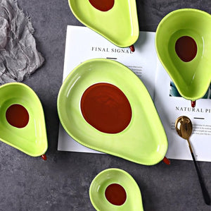 Cute Ceramic Avocado Shape Fruit Dessert Dish Bowl