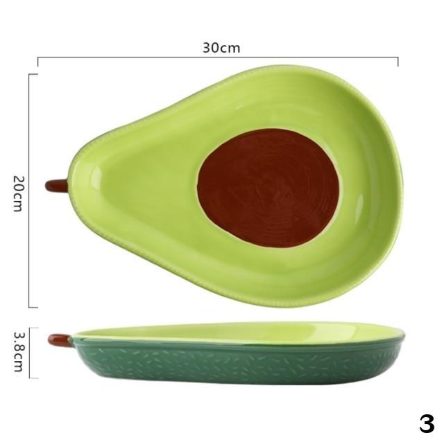 Cute Ceramic Avocado Shape Fruit Dessert Dish Bowl