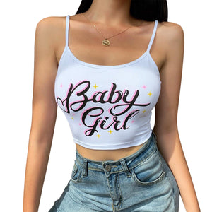 Sweet Baby Girl Starry Crop Tank Top For Women