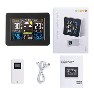 Digital Weather Station Wireless Sensor Lcd Display Alarm Clock Barometer Thermometer Hygrometer