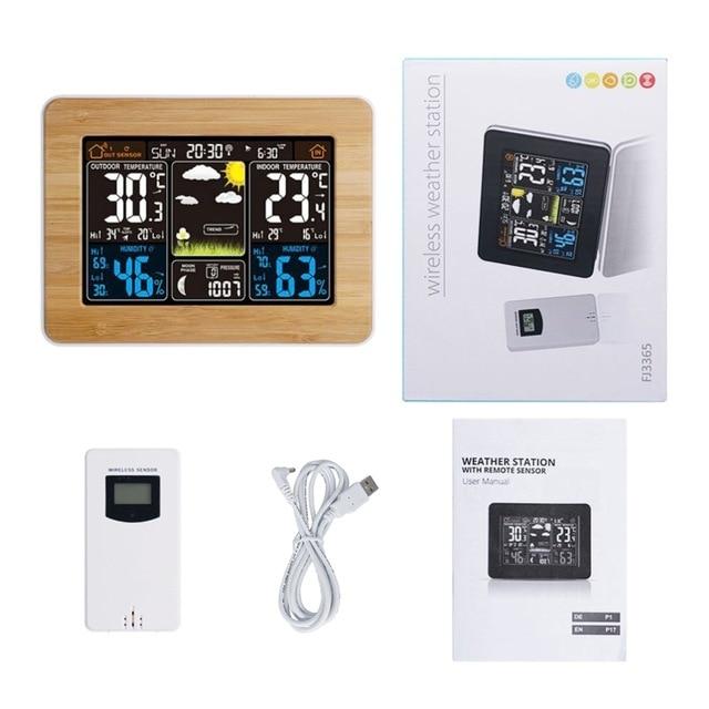 Digital Weather Station Wireless Sensor Lcd Display Alarm Clock Barometer Thermometer Hygrometer