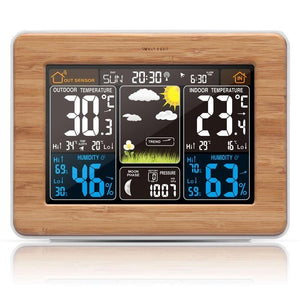 Digital Weather Station Wireless Sensor Lcd Display Alarm Clock Barometer Thermometer Hygrometer