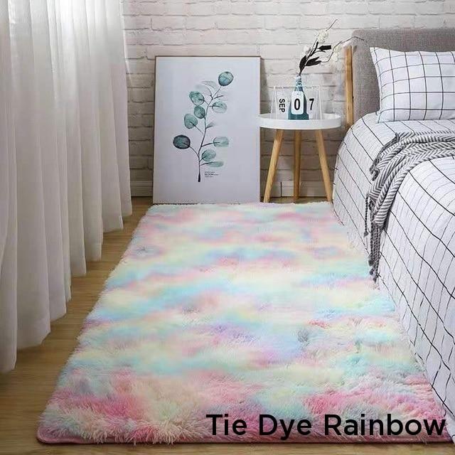 Soft And Fluffy Long Hair Carpets Corridor Balcony Laundry Room Bedroom Non-Slip Mats